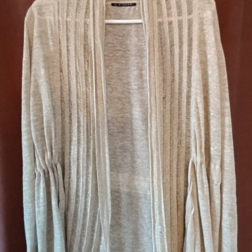 Elie Tahari small champagne colored cardigan